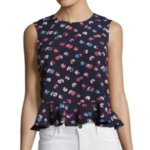 Rebecca Taylor Sakura Floral Peplum Top